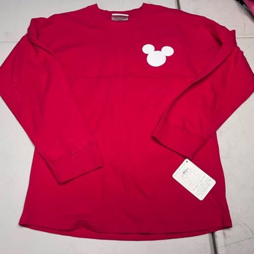 Disney Junior Embroidered Logo Red Long Sleeve Shirt J. America NWT large